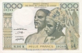 West African States 1000 Francs, (1977)